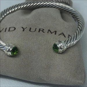 David Yurman Peridot Diamond Cuff Bracelet